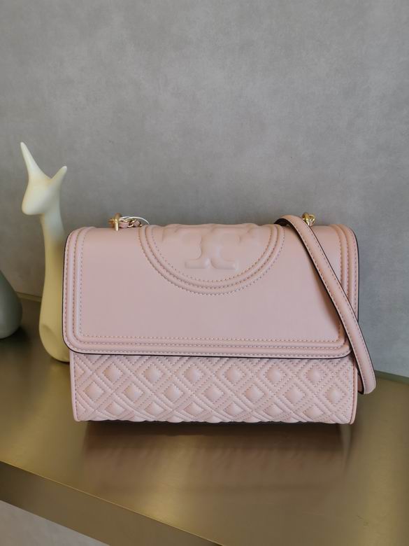 Tory Burch Fleming Convertible Shoulder Bag in Light Pink Quilted Leather