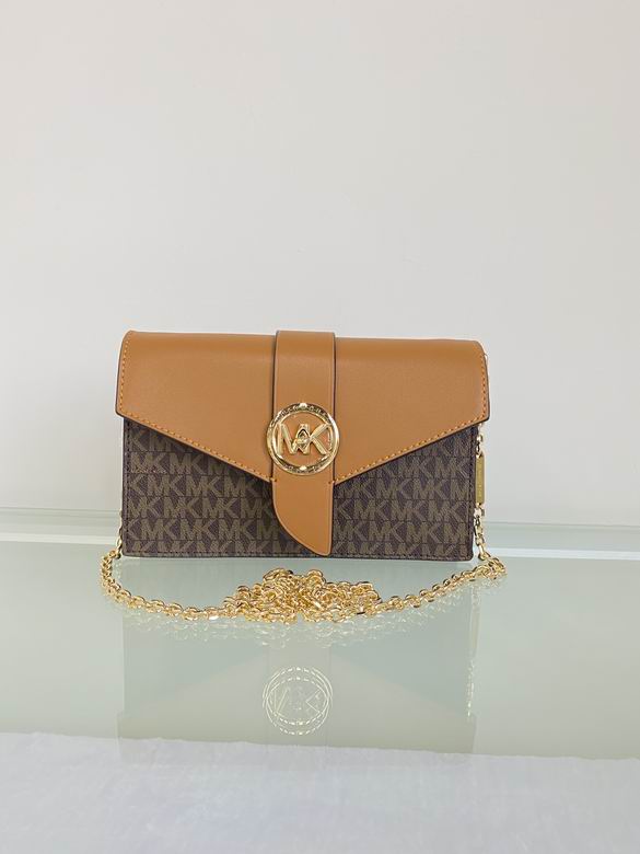 Michael Kors Greenwich Chain Crossbody Bag in Brown Logo and Tan
