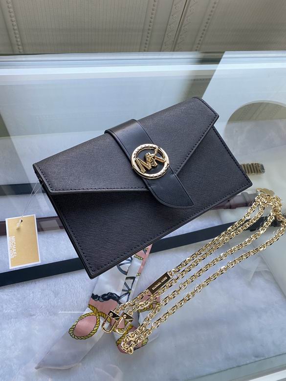 Michael Kors Charm Envelope Crossbody Bag in Black Saffiano Leather