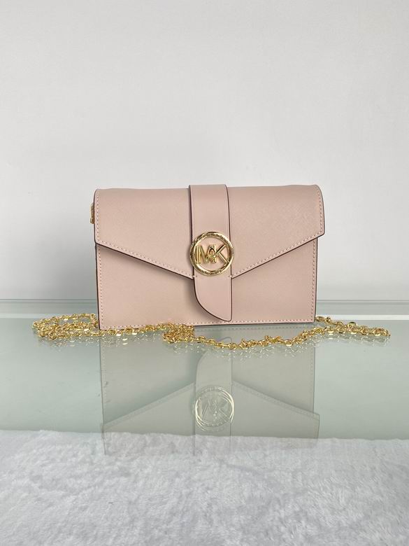 Michael Kors Charm Envelope Crossbody Bag with Gold Chain in Blush Pink