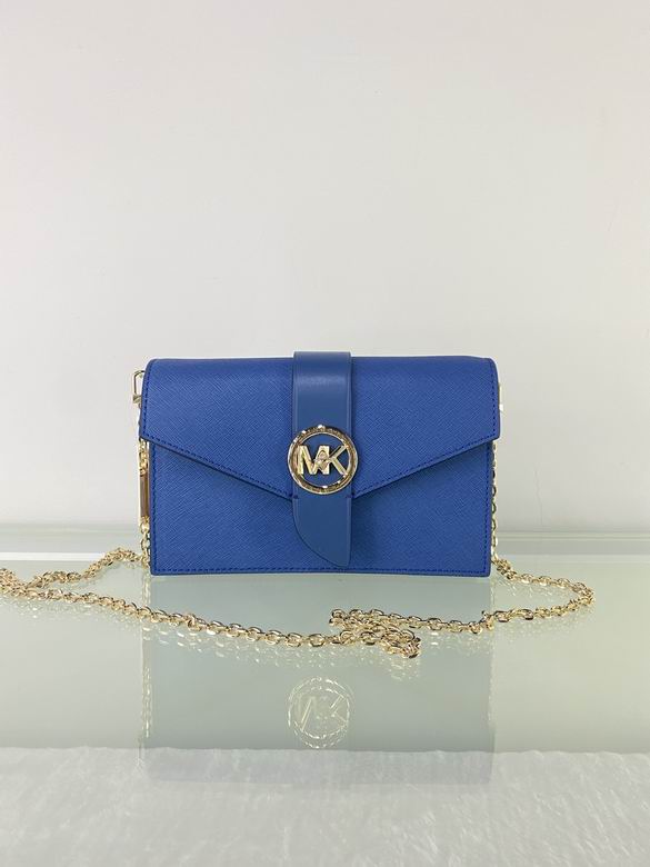Michael Kors Charm Envelope Crossbody Bag with Gold Chain in Cobalt Blue
