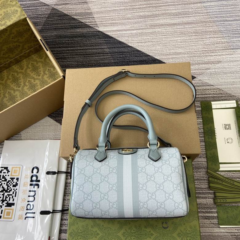 Gucci Ophidia GG Mini Top-Handle Bag in Light Blue GG Supreme Canvas