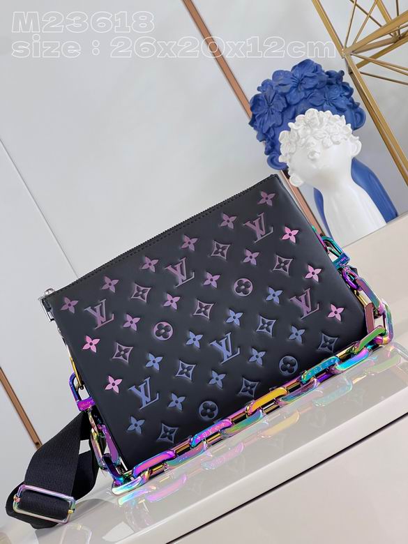Louis Vuitton Coussin PM Shoulder Bag in Black with Iridescent Monogram