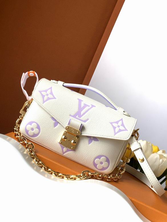 Louis Vuitton Pochette Métis East West Bag in Cream and Lilac Monogram Empreinte
