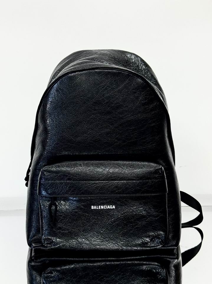 Balenciaga Explorer Backpack in Black Crinkled Leather