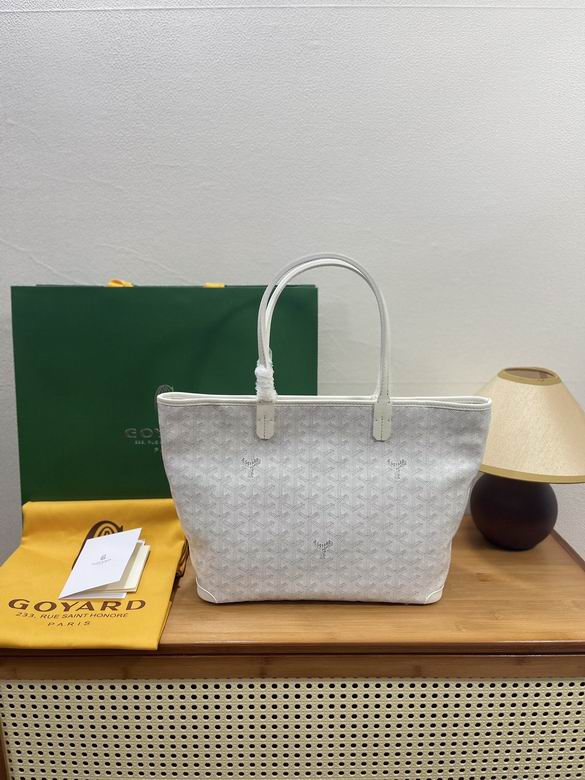 Goyard Artois PM Tote Bag in White Goyardine Canvas