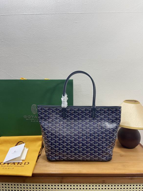 Goyard Artois PM Tote Bag in Navy Blue Goyardine Canvas