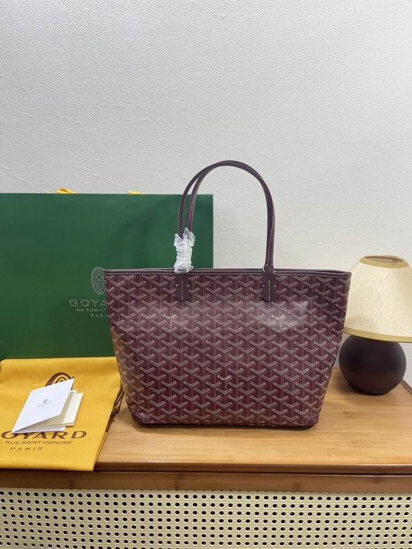 Goyard Artois PM Tote Bag in Burgundy Goyardine Canvas