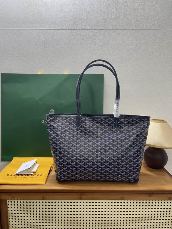 Goyard Artois MM Tote Bag in Navy Blue Goyardine Canvas