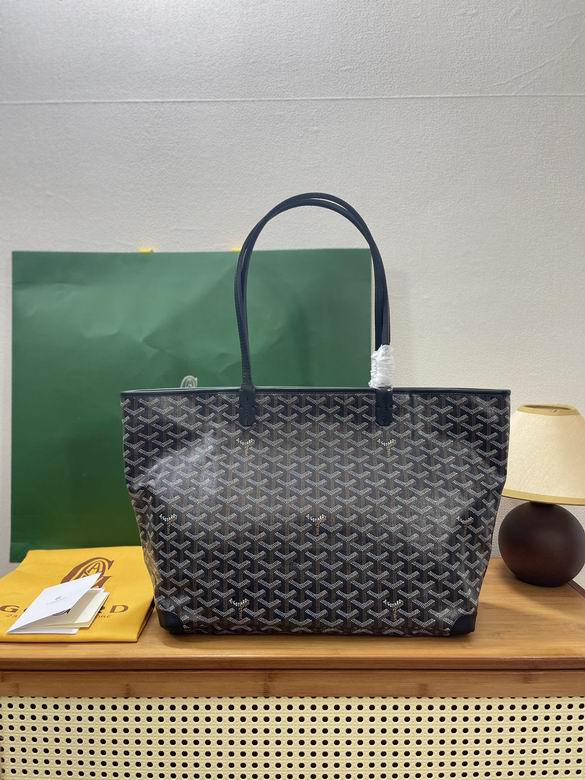 Goyard Artois MM Tote Bag in Black Goyardine Canvas