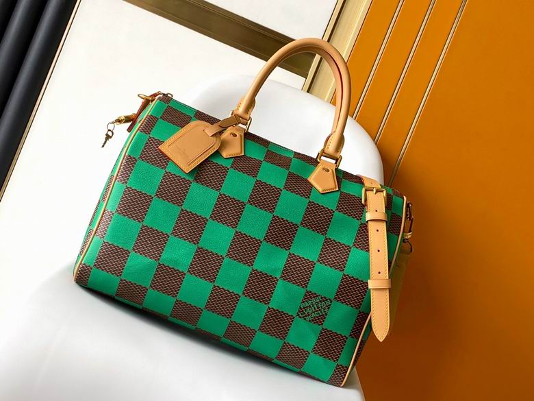 Louis Vuitton Speedy 40 Bandoulière Bag in Green Damier Check Canvas
