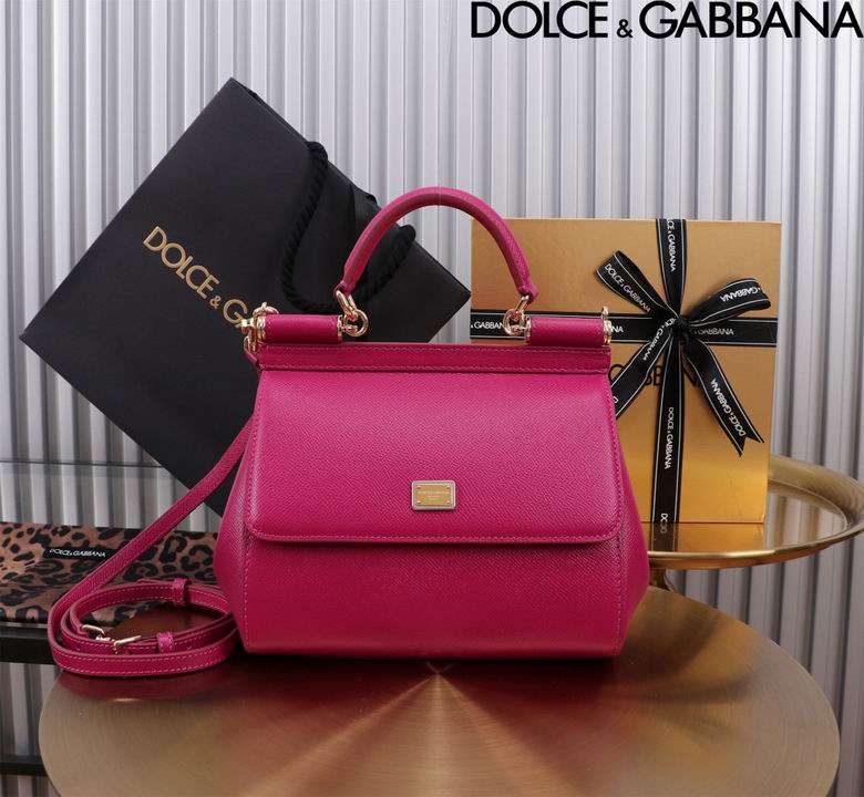 Dolce & Gabbana Sicily Mini Top-Handle Bag in Fuchsia Dauphine Leather