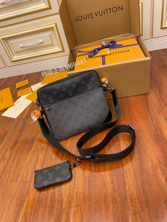 Louis Vuitton Trio Messenger Crossbody Bag in Monogram Eclipse Canvas