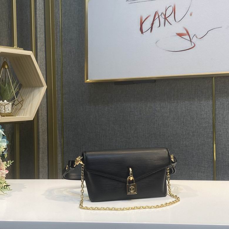 Louis Vuitton Padlock on Strap Envelope Crossbody Bag in Black Epi Leather
