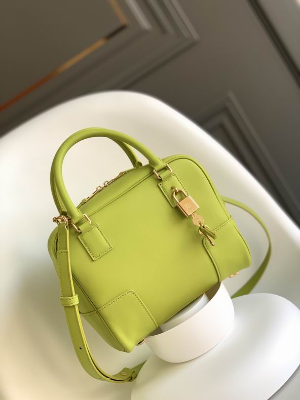 Loewe Amazona 19 Top-Handle Bag in Lime Green Smooth Calfskin Leather