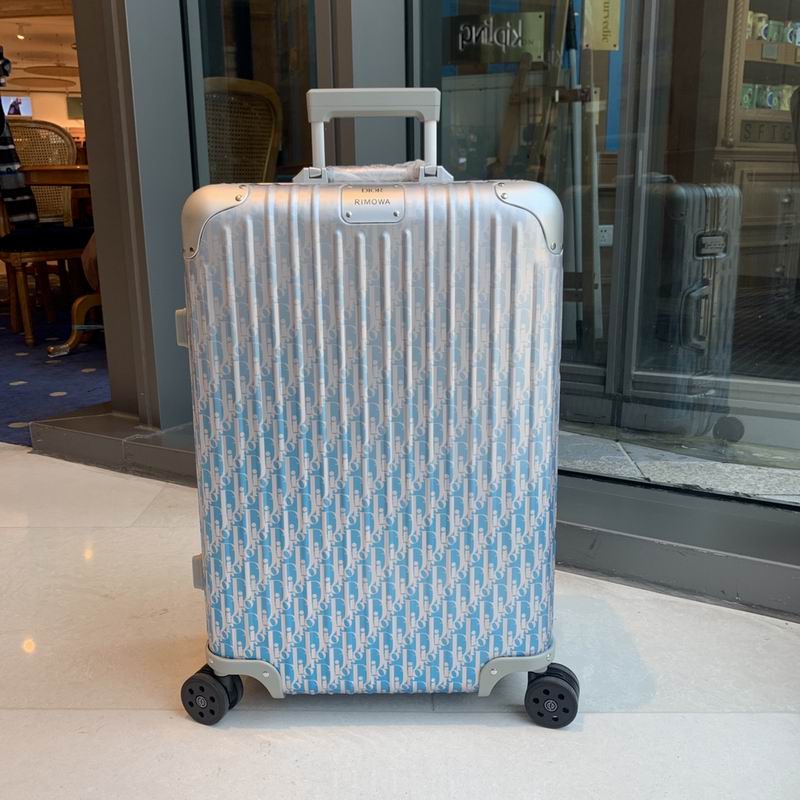 Dior x Rimowa Original Cabin Aluminum Suitcase in Blue Dior Oblique Gradient