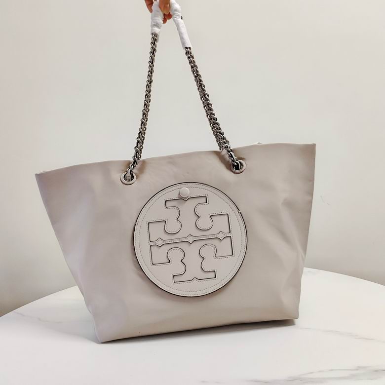 Tory Burch Ella Chain-Strap Tote Bag in Light Grey Nylon