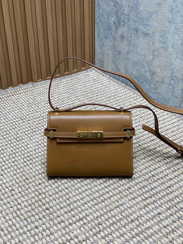 Saint Laurent Manhattan Mini Top-Handle Bag in Tan Smooth Leather