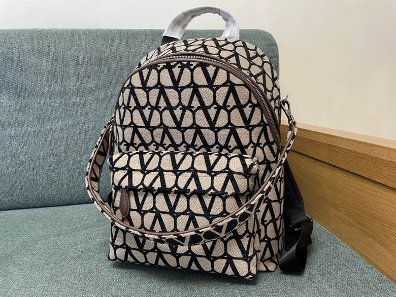 Valentino Toile Iconographe Backpack in Beige and Black Jacquard