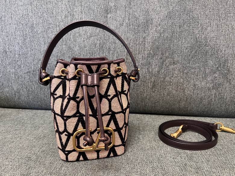 Valentino Garavani VLogo Signature Mini Bucket Bag in Toile Iconographe