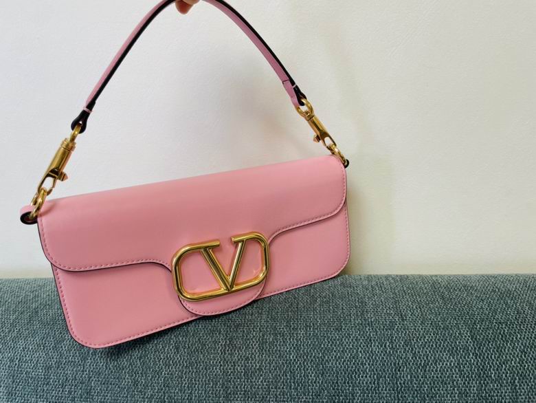 Valentino Garavani Locò Small Shoulder Bag in Pink Calfskin Leather