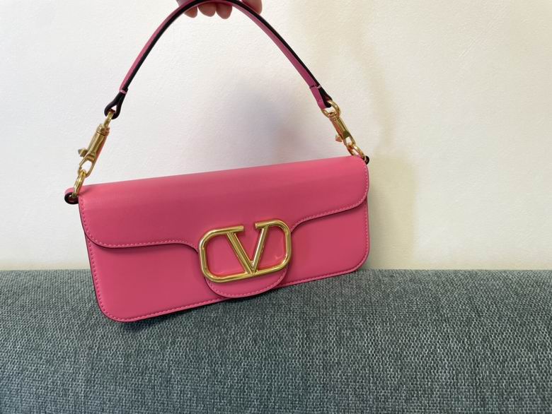 Valentino Garavani Locò Small Shoulder Bag in Pink Calfskin Leather