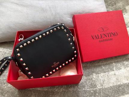Valentino Garavani Rockstud Camera Crossbody Bag in Black Leather