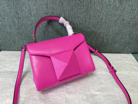 Valentino One Stud Mini Top-Handle Bag in Pink Nappa Leather