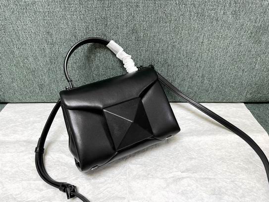 Valentino One Stud Mini Top-Handle Bag in Black Nappa Leather