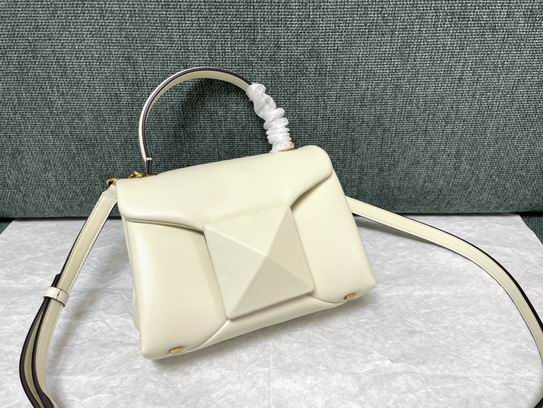 Valentino Garavani One Stud Mini Top-Handle Bag in Cream Leather