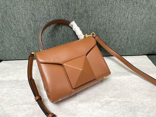 Valentino Garavani One Stud Mini Top-Handle Bag in Tan Nappa Leather