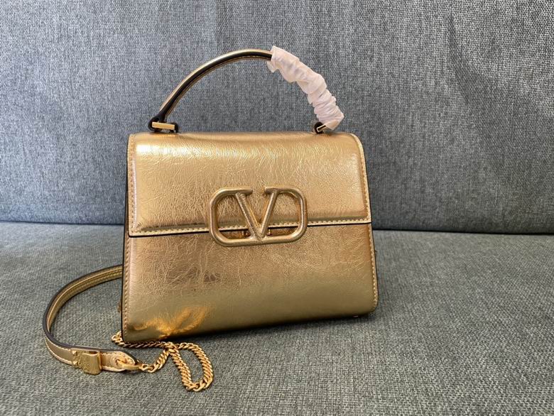 Valentino VSling Small Top-Handle Bag in Gold Metallic Leather