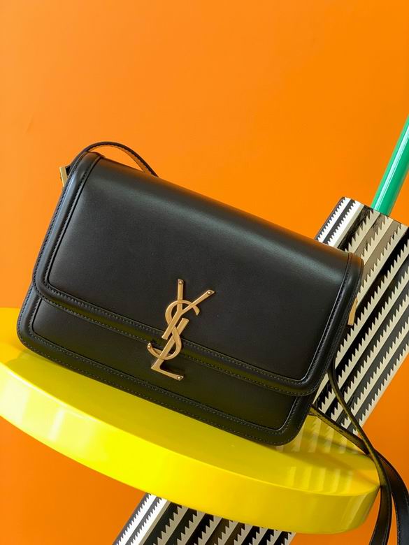Saint Laurent Solferino Medium Shoulder Bag in Black Smooth Leather