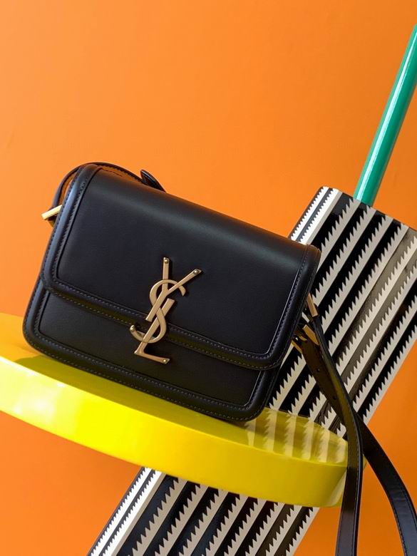 Saint Laurent Solferino Small Box Crossbody Bag in Black Smooth Leather
