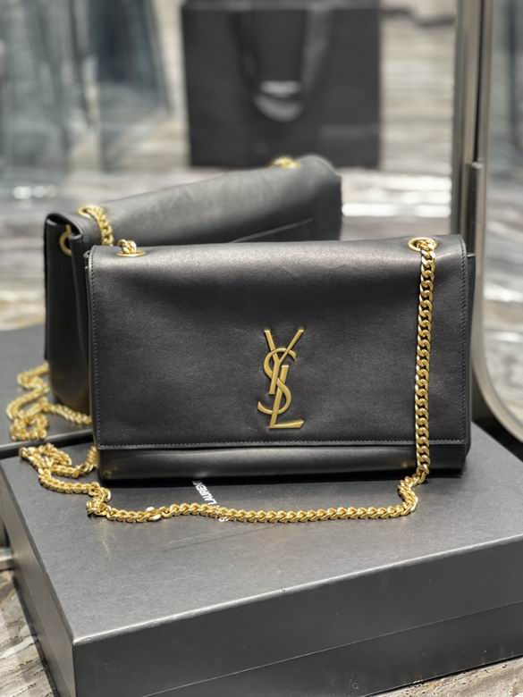 Saint Laurent Kate Medium Reversible Chain Shoulder Bag in Black Leather