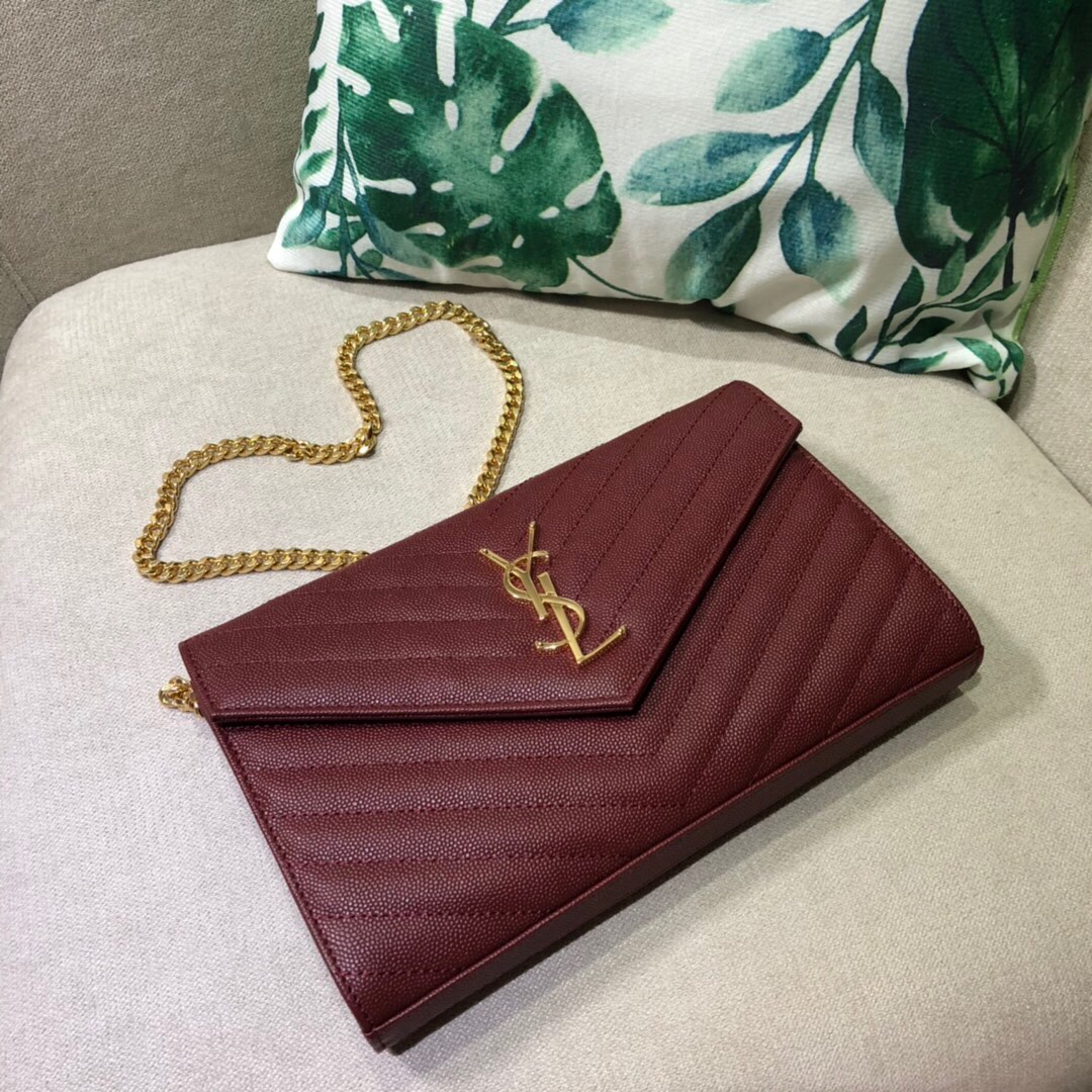 Saint Laurent Envelope Chain Wallet · 22.5×14×4 cm