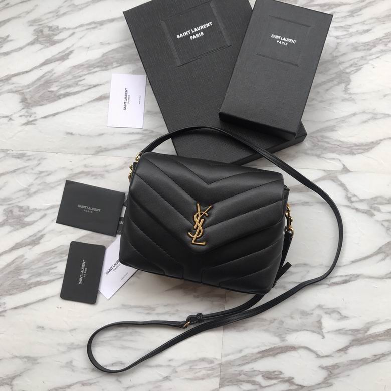 Saint Laurent Loulou Toy Crossbody Bag in Black Y-Quilted Leather