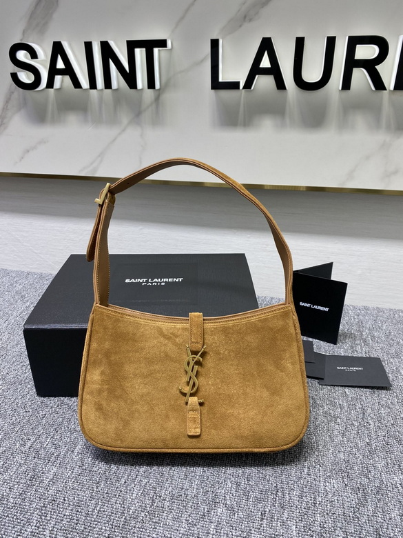 Saint Laurent Le 5 à 7 Small Hobo Shoulder Bag in Tan Suede