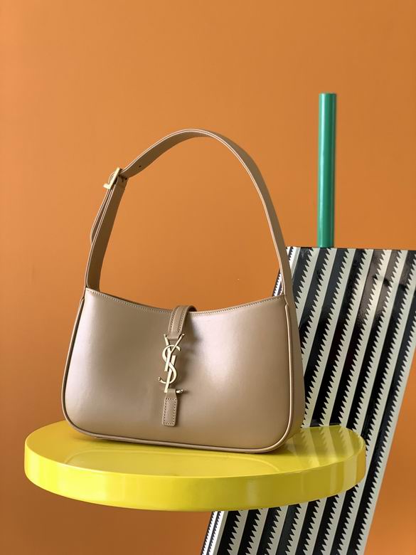 Saint Laurent Le 5 à 7 Hobo Shoulder Bag in Taupe Smooth Leather