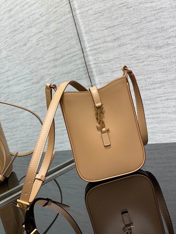 Saint Laurent Le 5 à 7 Mini Crossbody Bag in Tan Smooth Leather