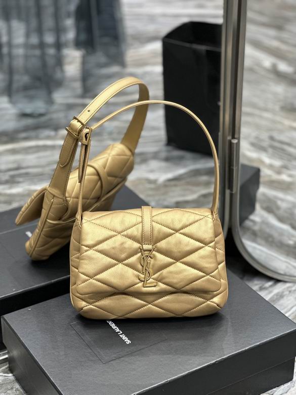 Saint Laurent Le 5 à 7 Supple Shoulder Bag in Gold Quilted Leather