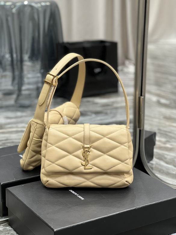 Saint Laurent Le 5 à 7 Supple Shoulder Bag in Beige Quilted Leather