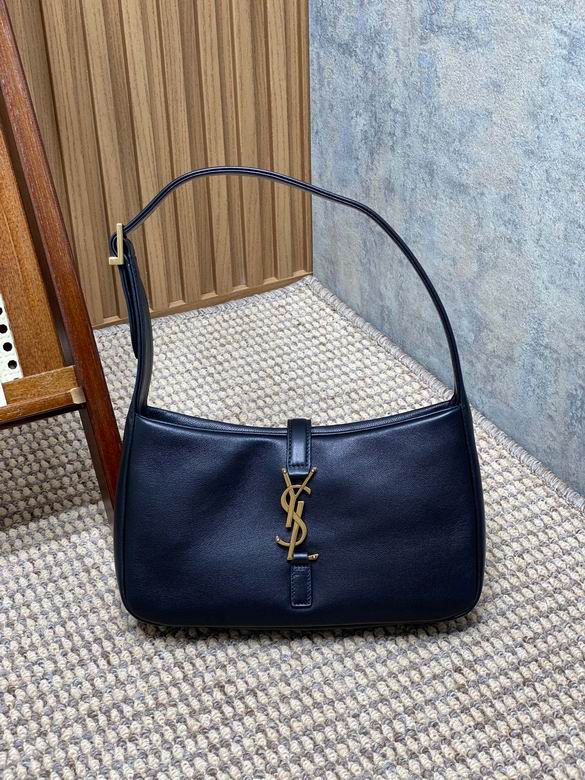 Saint Laurent Le 5 à 7 Small Hobo Shoulder Bag in Black Smooth Leather