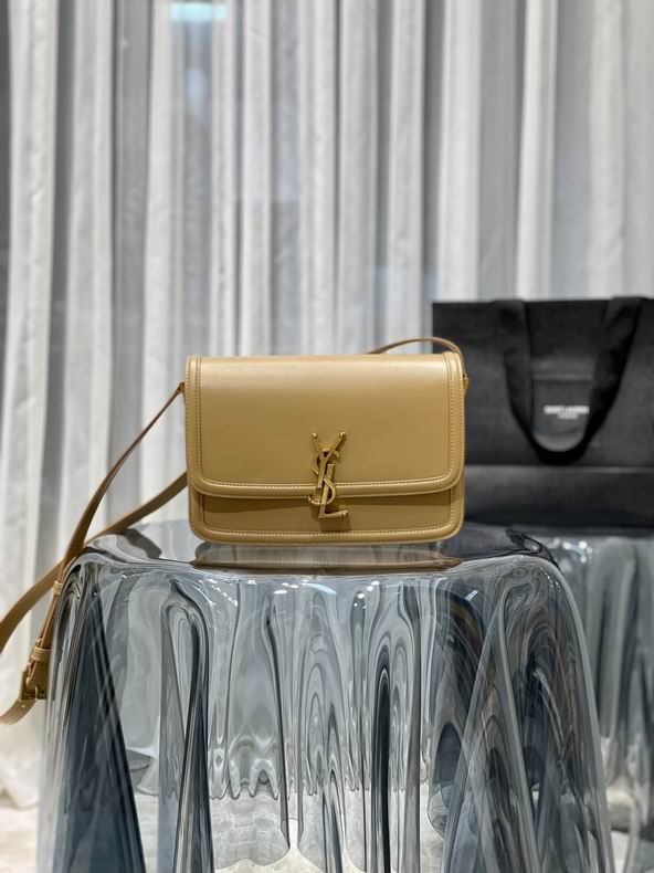 Saint Laurent Solferino Medium Crossbody Bag in Tan Smooth Leather