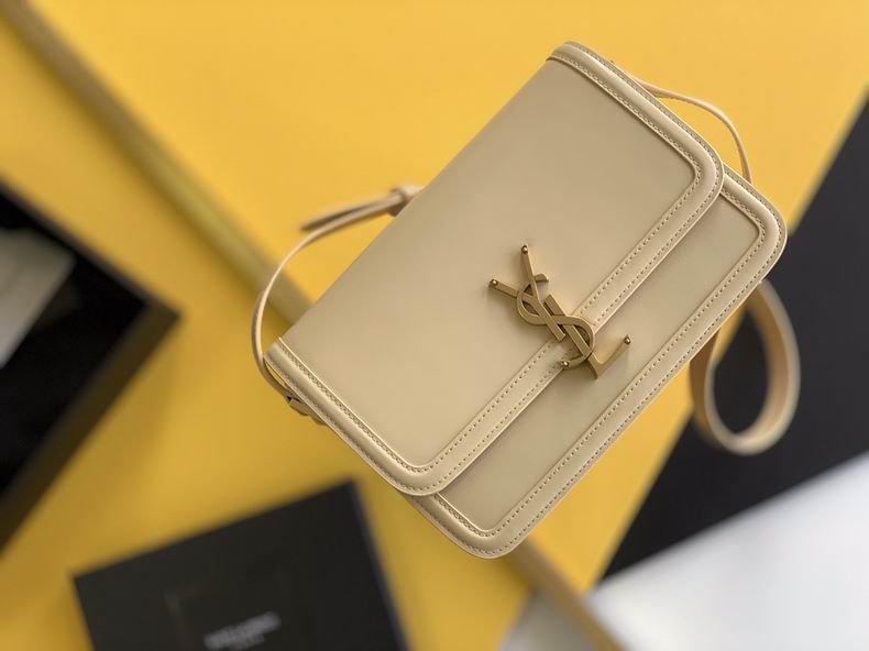 Saint Laurent Solferino Medium Crossbody Bag in Cream Smooth Leather
