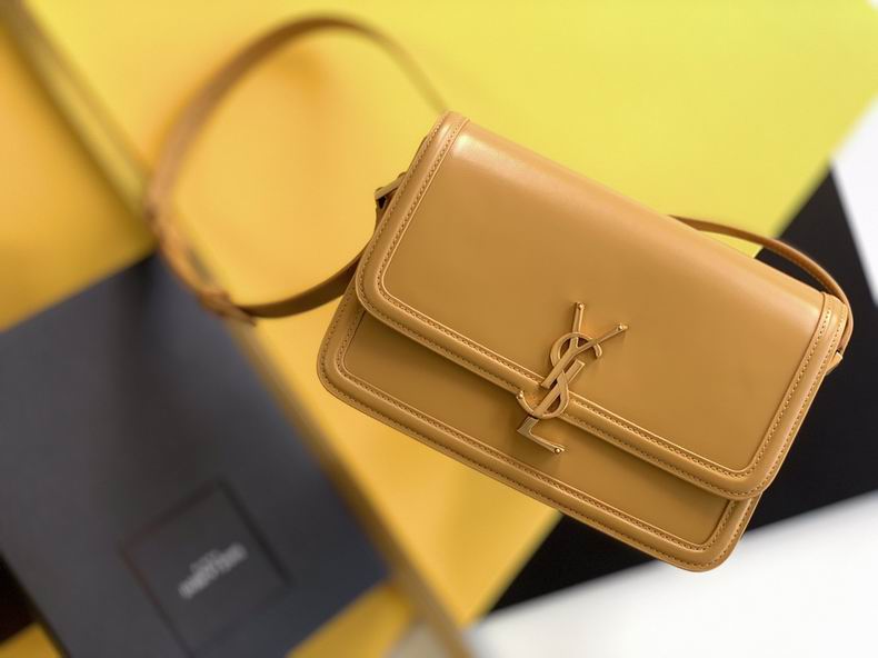 Saint Laurent Solferino Medium Shoulder Bag in Tan Smooth Leather