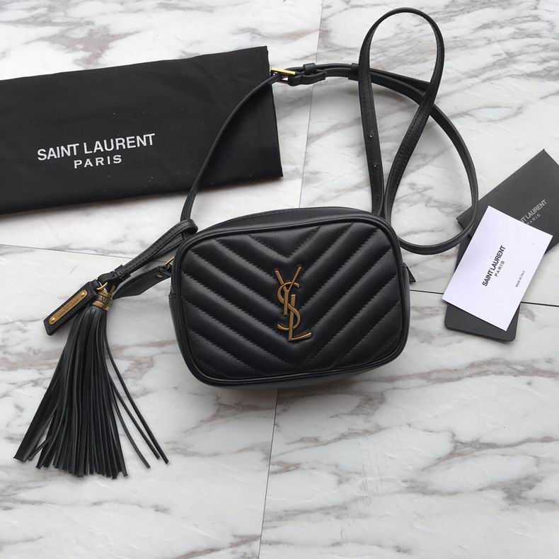 Saint Laurent Lou Quilted Belt Bag in Black Leather with Gold-Tone YSL Logo