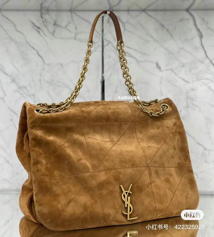 Saint Laurent Jamie 4.3 Maxi Chain Shoulder Bag in Tan Suede