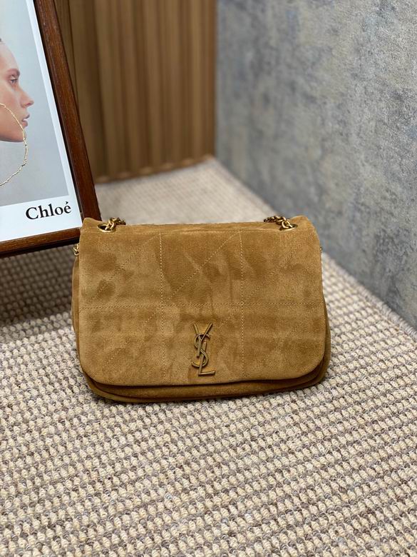 Saint Laurent Jamie 4.3 Small Chain Shoulder Bag in Tan Quilted Suede