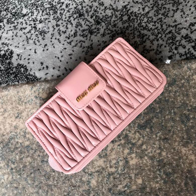 Miu Miu Matelassé Flap Wallet in Pink Quilted Nappa Leather